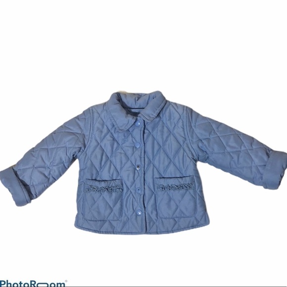 The Children’s Place Quilted Snap Button Jacket 18 months Girls Blue - Picture 1 of 5